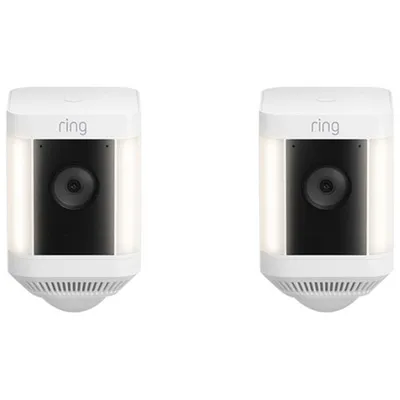 Ring Spotlight Cam Plus Wire-Free Outdoor 1080p Full HD IP Camera - 2 Pack - White