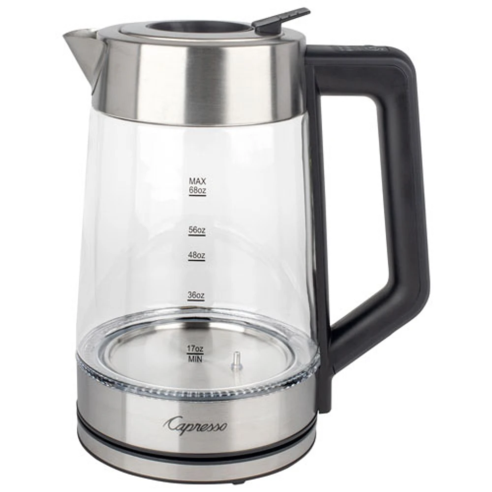 Capresso H2O Glass Select Rapid Boil Electric Kettle - 2L - Stainless Steel/Black