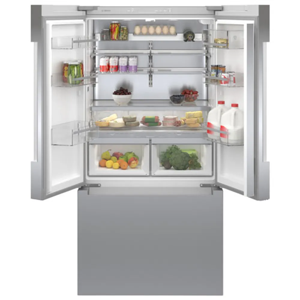 Bosch 36" 20.8 Cu. Ft. French Door Refrigerator with Water & Ice Dispenser (B36CT81ENS) - Stainless Steel