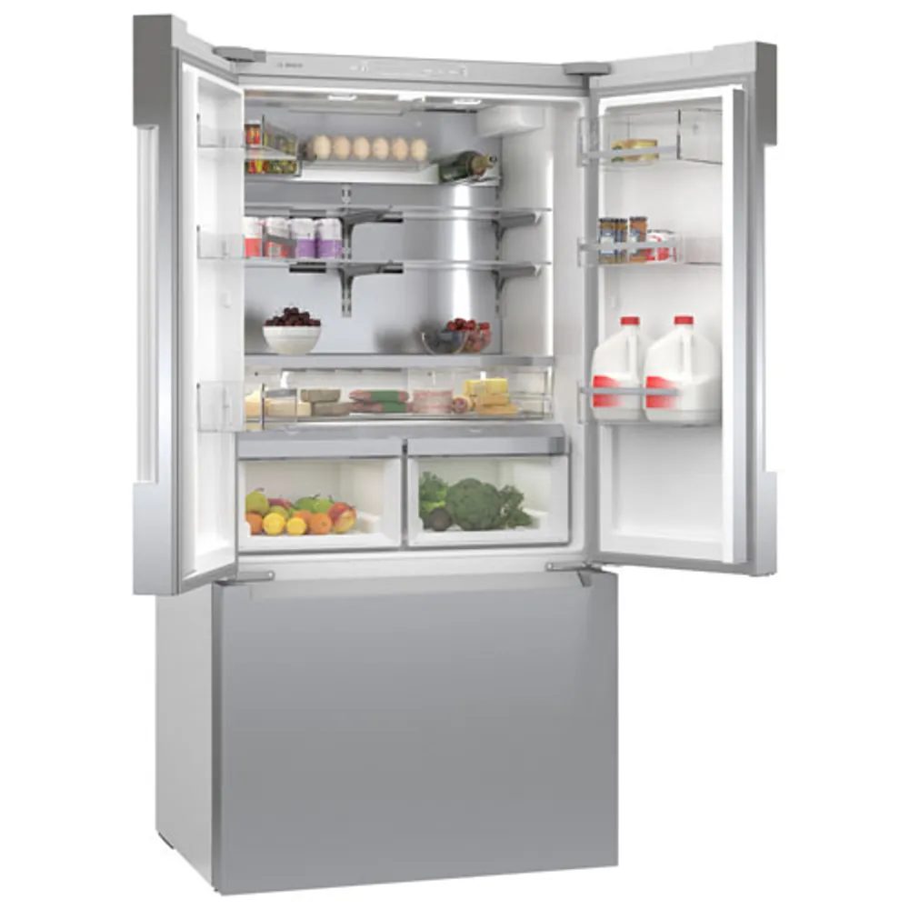 Bosch 36" 20.8 Cu. Ft. French Door Refrigerator with Water & Ice Dispenser (B36CT81ENS) - Stainless Steel