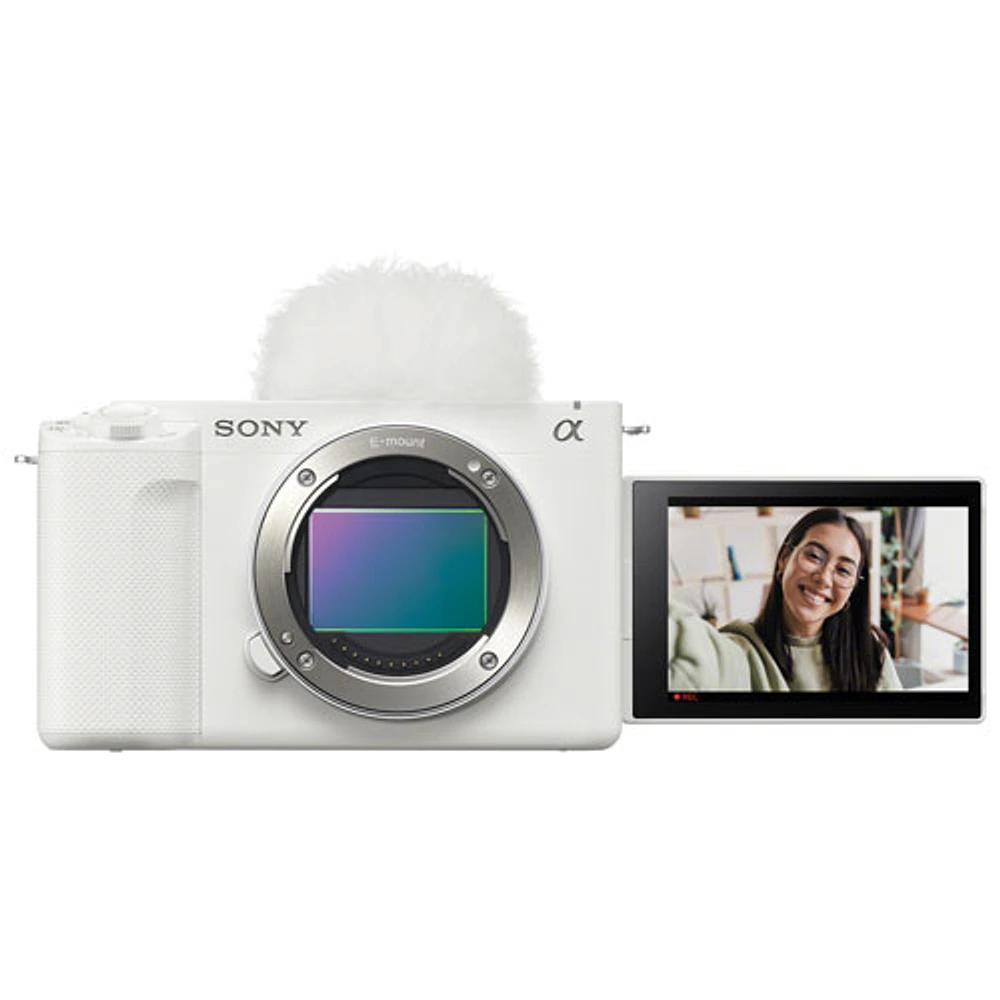 Appareil photo sans miroir plein format Alpha ZV-E1 de Sony pour blogueur vidéo (boîtier seulement) - Blanc