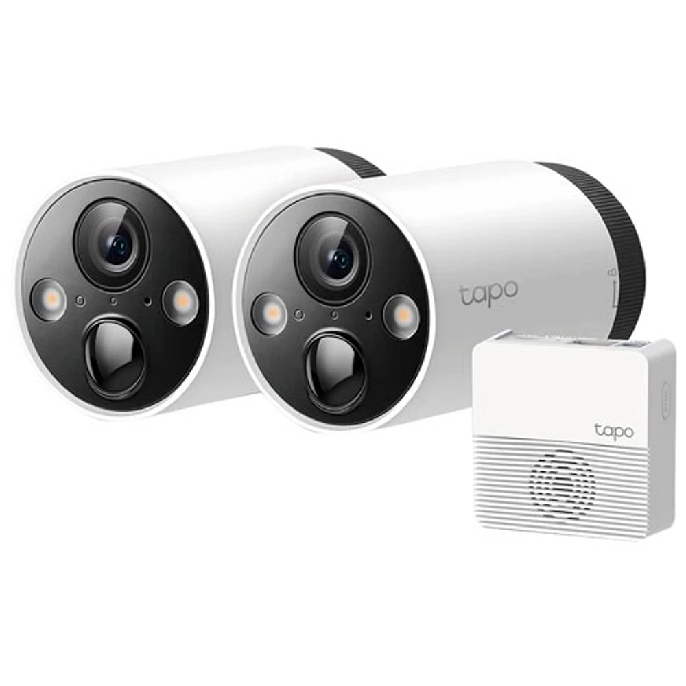 TP-Link Tapo Wire-Free Outdoor Security System with 2 2K QHD Cameras - White