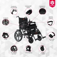 Bangeran Hercules Lite EX Foldable Electric Wheelchair - Black