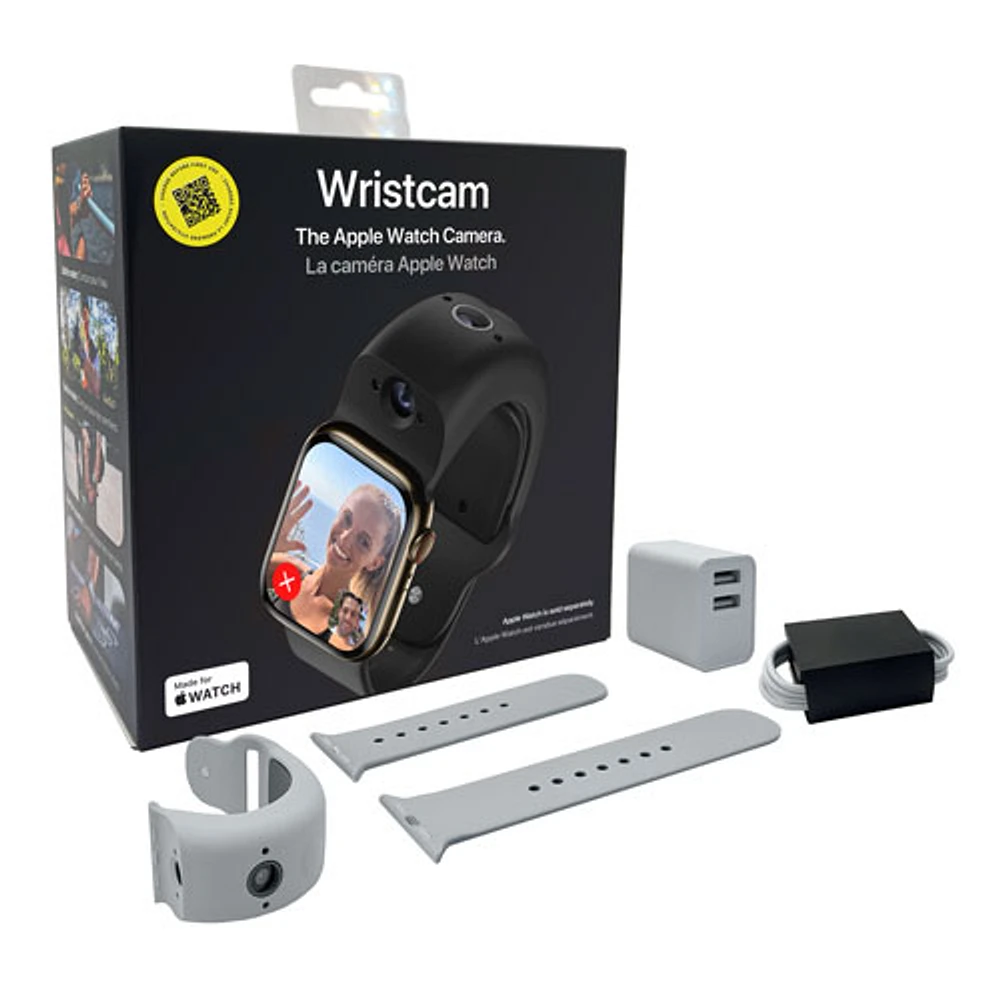 Bracelet en silicone intelligent à deux caméras de Wristcam pour Apple Watch 38/40/41 mm - Grand - Gris