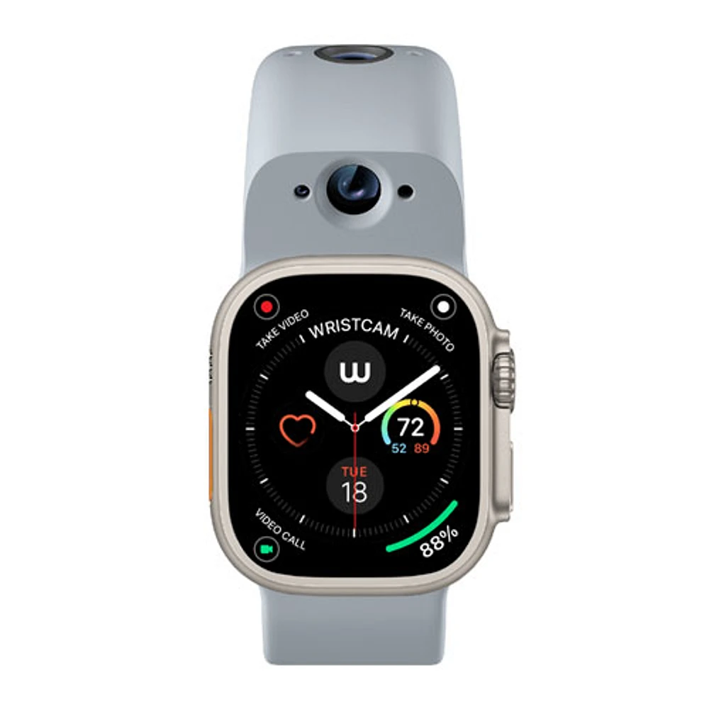 Bracelet en silicone intelligent à deux caméras de Wristcam pour Apple Watch 38/40/41 mm - Grand - Gris