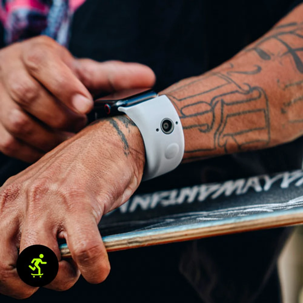 Bracelet en silicone intelligent à deux caméras de Wristcam pour Apple Watch 38/40/41 mm - Moyen/Grand - Noir