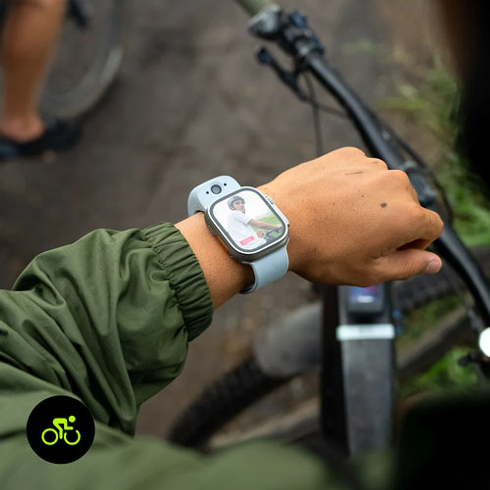 Bracelet en silicone intelligent à deux caméras de Wristcam pour Apple Watch 38/40/41 mm - Moyen/Grand - Noir