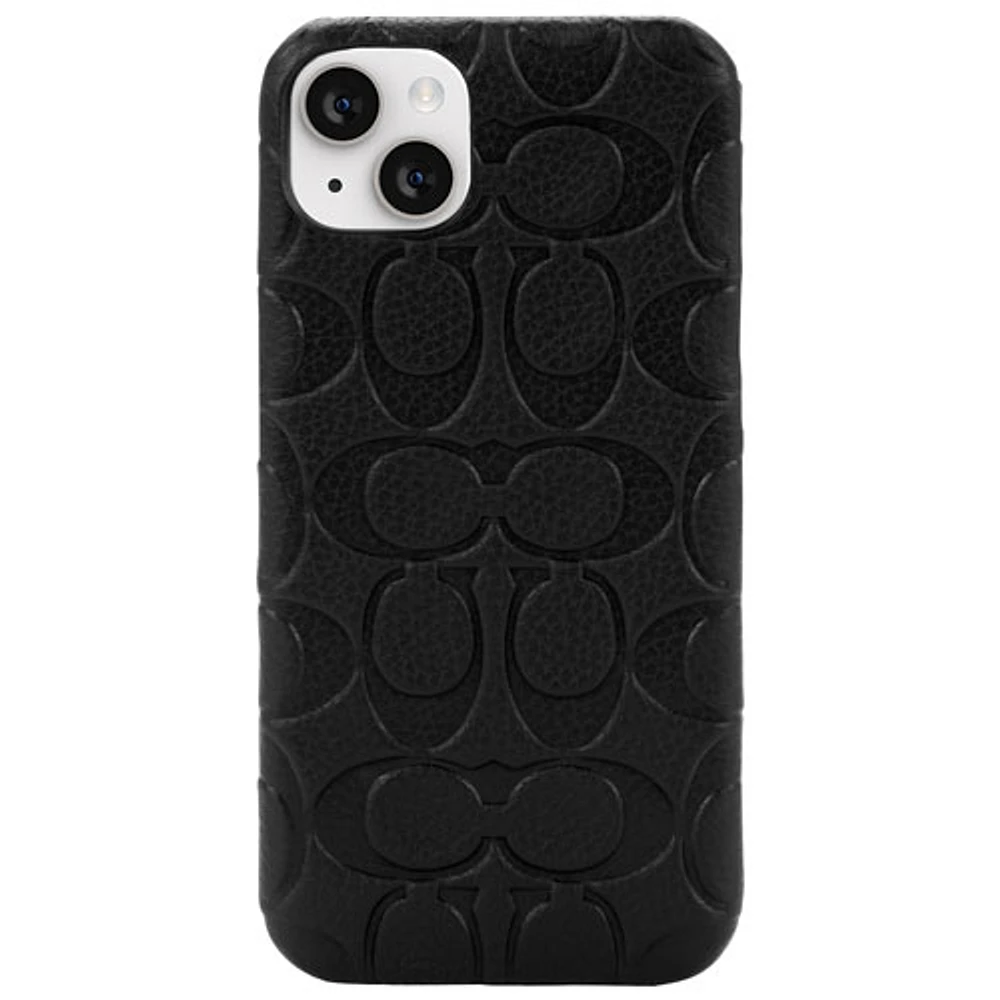 Coach Slim Wrap Fitted Hard Shell Case with MagSafe for iPhone 14 Plus - Black Emboss