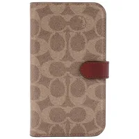 Coach Leather Folio Wallet Case with MagSafe for iPhone 14/13 - Signature Tan