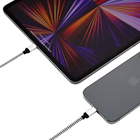 Câble USB-A/ USB-C de 0,3 m (1 pi) de LBT (LBTBW0101) - Noir/Blanc