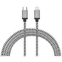Câble USB-C/Lightning de 0,3 m (1 pi) de LBT (LBTBW0104) - Noir/Blanc