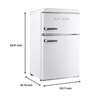 Galanz 20" 3.1 Cu. Ft. Top Freezer Refrigerator (GLR31TWEER) - White