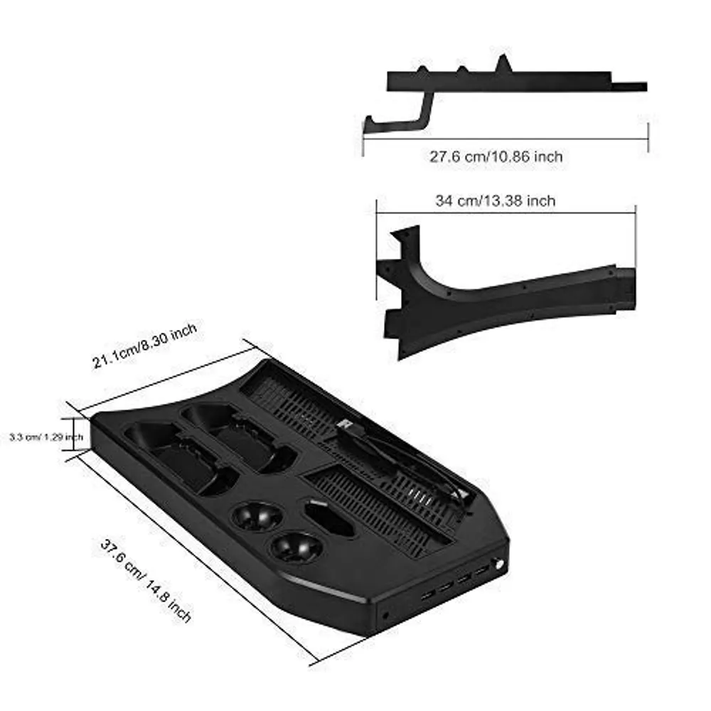 FASTSNAIL Charging Stand for Playstation VR2, Multifunction Vertical PS VR2  Headset & Sense Controllers Charge Dock Station with 10 RGB Light Modes of