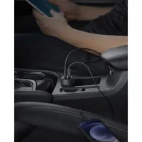 Chargeur pour l'auto à 2 ports USB-A/USB-C PD de 35 W PowerDrive d'Anker avec câble USB-C - Noir/Gris