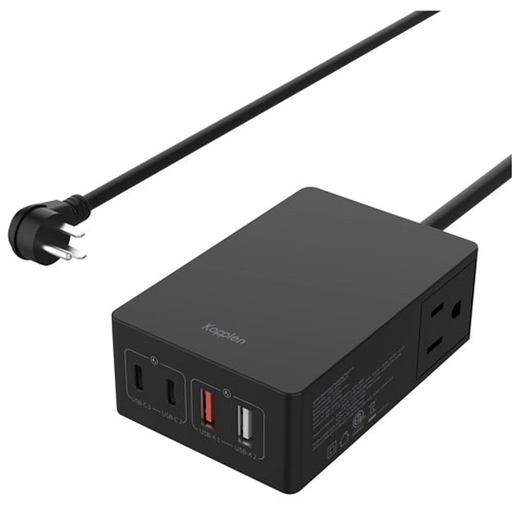 Station de chargement PD 6-en-1 de 65 W avec ports USB-A/USB-C et prise de Kopplen