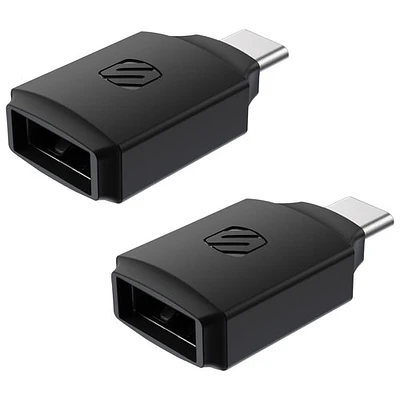 Scosche USB-A to USB-C Adapter (CAA2PK) -2 Pack - Black