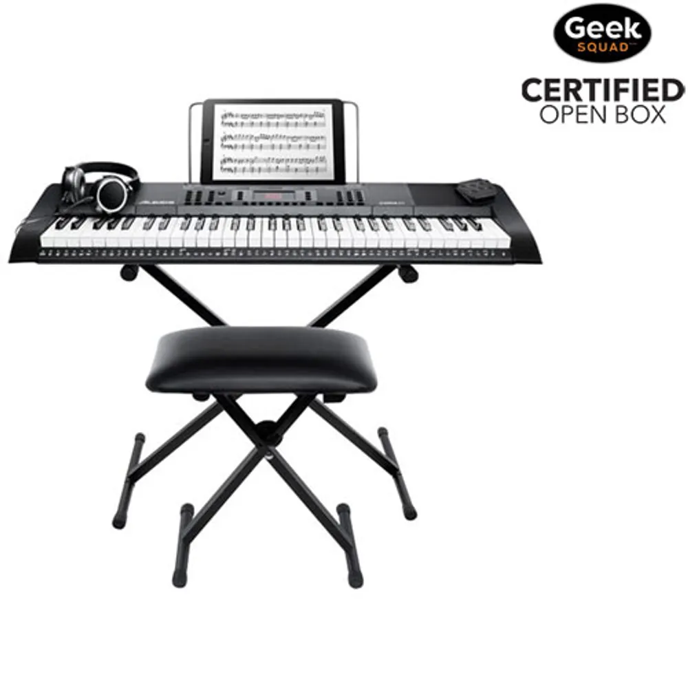 Open Box - Alesis CODA 61-Key Electric Keyboard with Stand, Bench, Headphones & Sustain Pedal - Black - Only at Best Buy