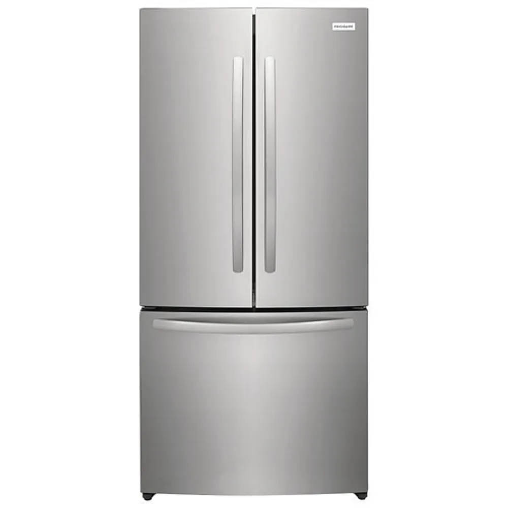 Open Box - Frigidaire Gallery 31.5" 17.6 Cu Ft French Door Refrigerator w/ Ice Dispenser -Brushed Steel - Scratch & Dent