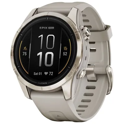 Garmin Epix Pro (Gen 2) Sapphire Edition 42mm GPS Watch with Heart Rate Monitor - Medium/Large - Light Sand