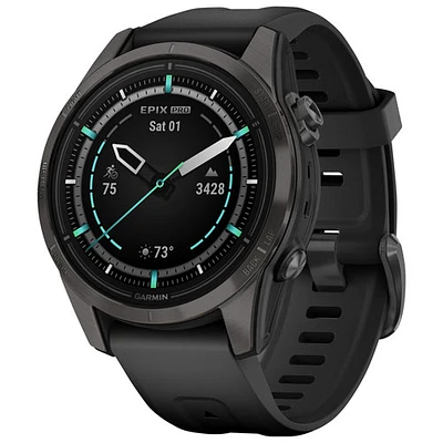 Garmin epix Pro (Gen 2) Sapphire Edition 42mm Bluetooth Active Smartwatch - Medium/Large - Black