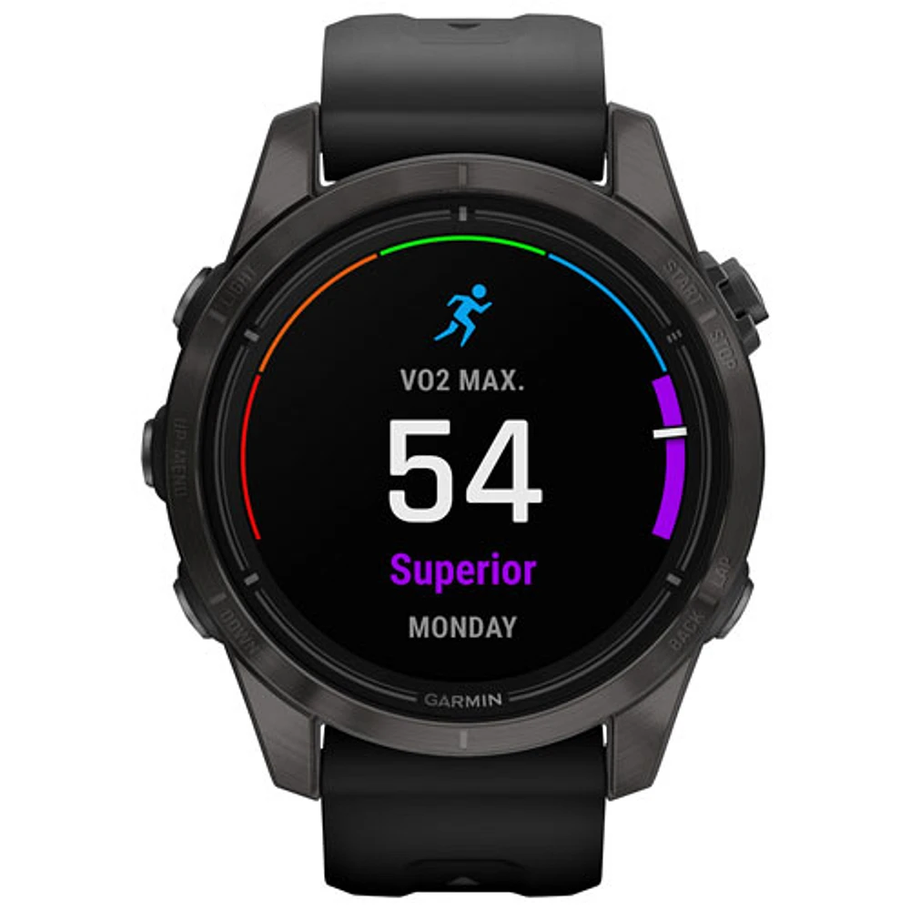 Garmin epix Pro (Gen 2) Sapphire Edition 42mm Bluetooth Active Smartwatch - Medium/Large - Black