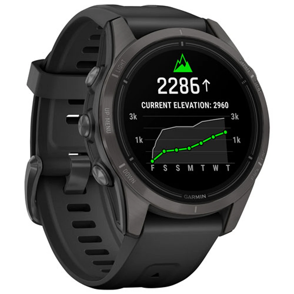 Garmin epix Pro (Gen 2) Sapphire Edition 42mm Bluetooth Active Smartwatch - Medium/Large - Black