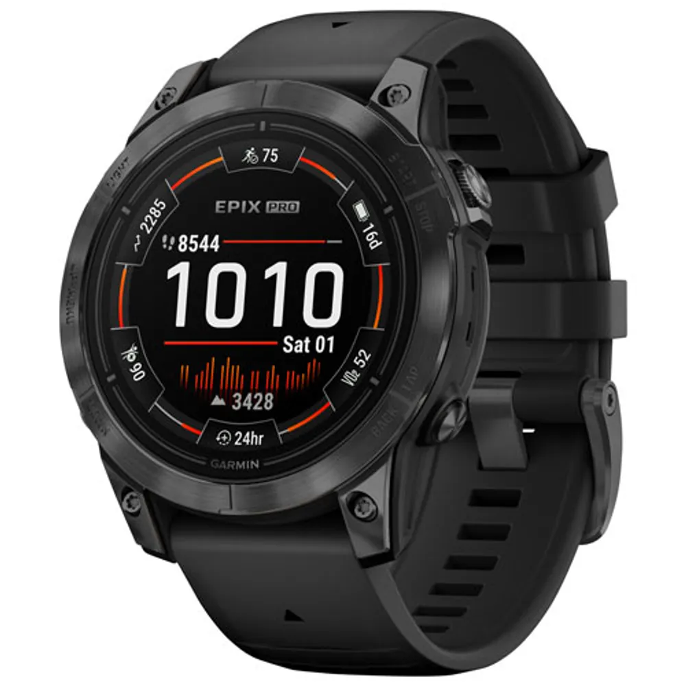 Garmin Epix Pro (Gen 2) 47mm GPS Watch with Heart Rate Monitor - Medium/Large - Black