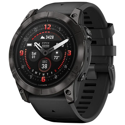 Garmin epix Pro (Gen 2) Sapphire Edition 51mm Bluetooth Active Smartwatch - Medium/Large - Black
