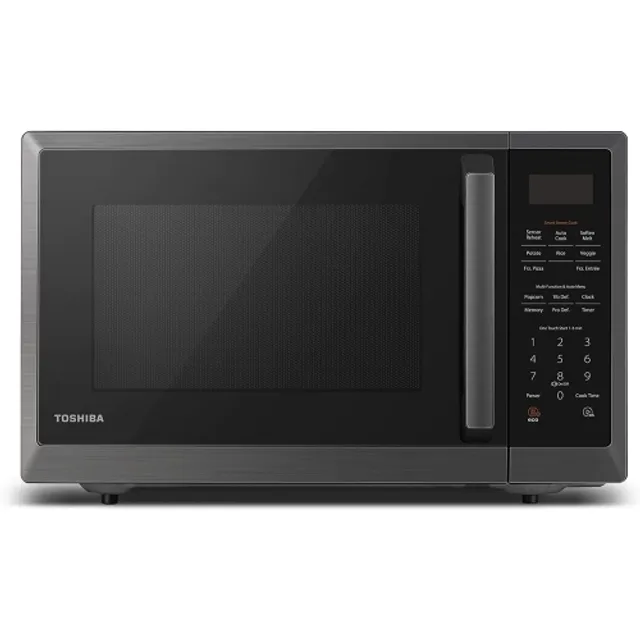 TOSHIBA ML2-EC10SA(BS) 8-in-1 Countertop Microwave with Air Fryer Microwave  Combo, Convection, Broil, Odor removal, Mute Function, 12.4 Position  Memory Turntable with 1.0 Cu.ft, Black stainless steel 