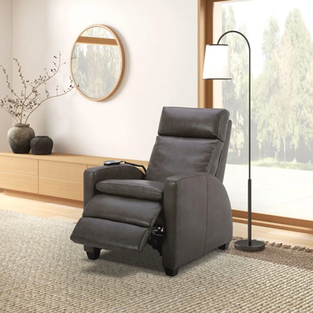 Soft Touch PU Power Recliner with Power Headrests & Zero Gravity – Grey