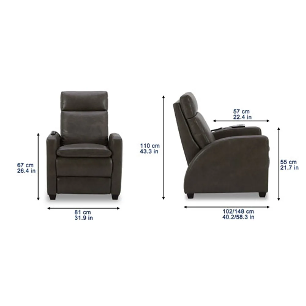 Soft Touch PU Power Recliner with Power Headrests & Zero Gravity – Grey
