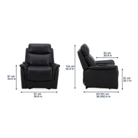 Faux Leather Power Reclining Lift Chair - Black