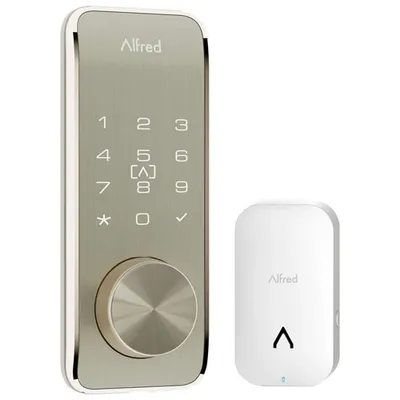 Alfred DB2S Bluetooth Smart Lock Bundle with Wi-Fi Bridge & Key - Satin Nickel - Only at Best Buy
