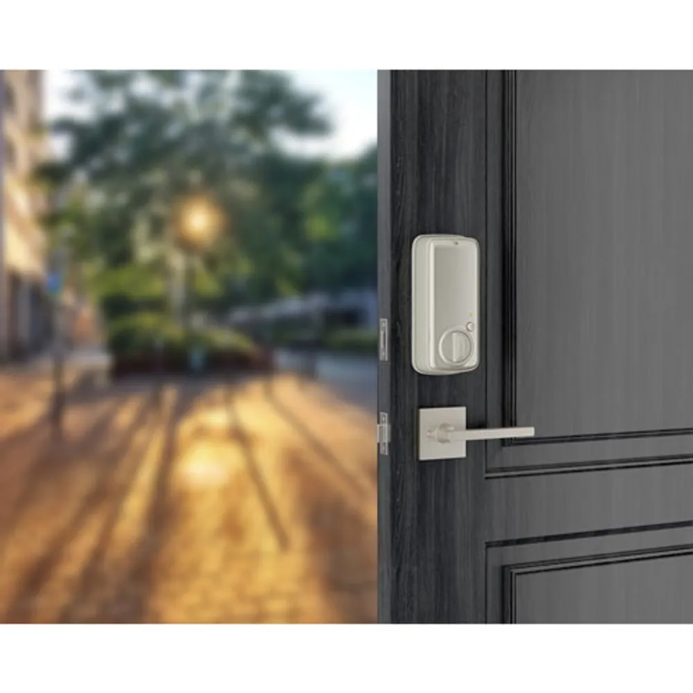 Alfred DB2S Bluetooth Smart Lock Bundle with Wi-Fi Bridge & Key - Satin Nickel - Only at Best Buy