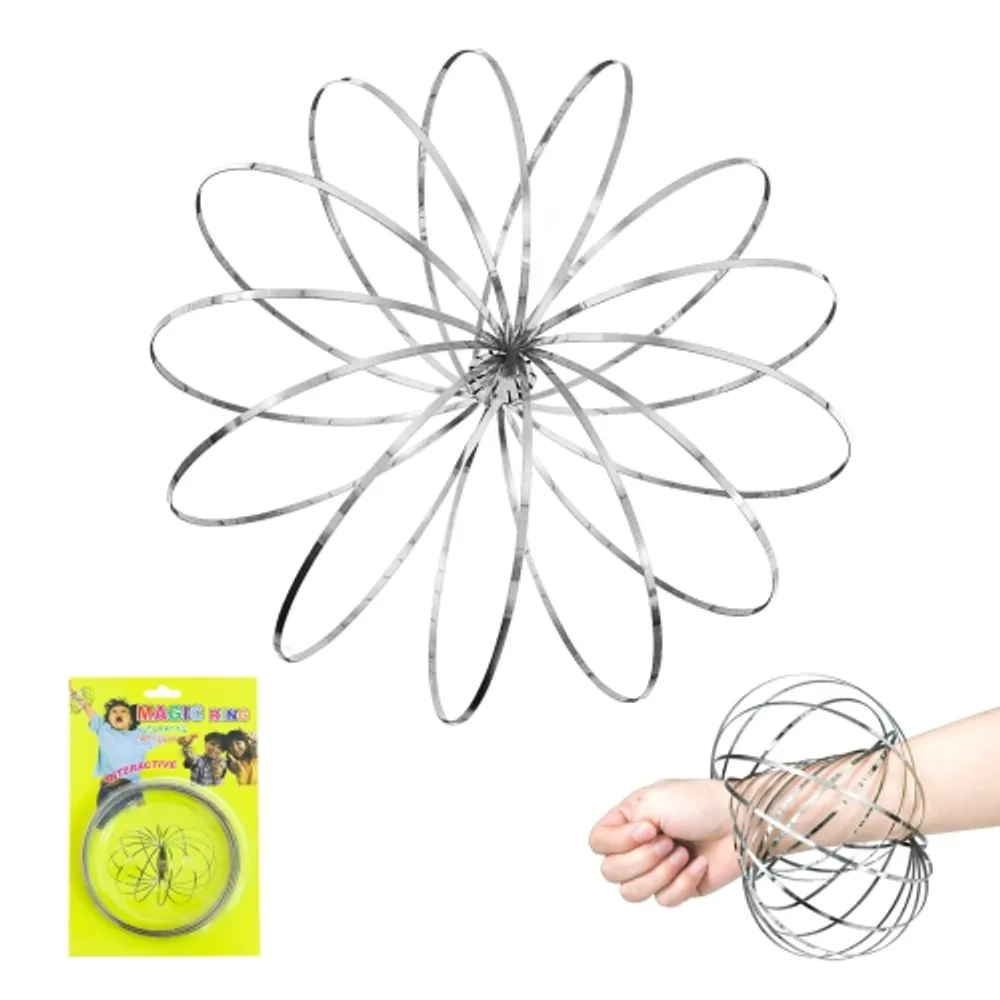 Magic Flow Ring Stainless Kinetic Spiral Spring 3D Bracelet Toys Children  Kids Adult Novelty Stress Relief Sensory Education Toy