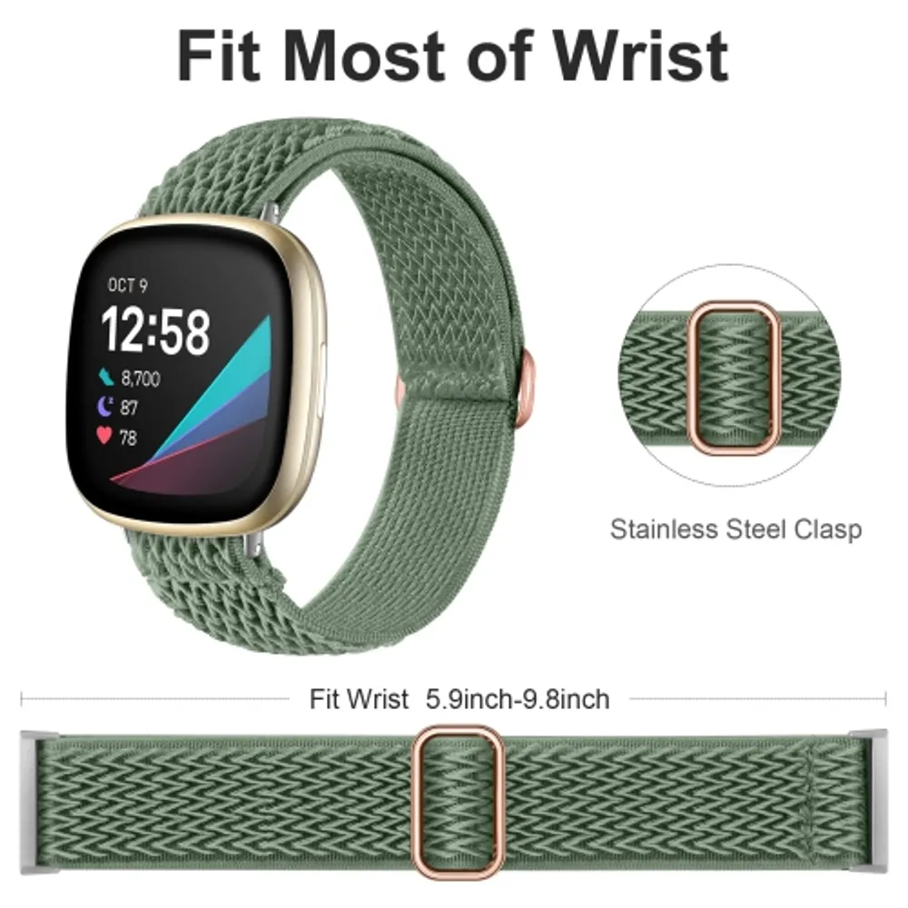 4 Pack Replacement Wristbands for Fitbit Versa 3/Versa 4/Sense/Sense 2  Bands for Women Men