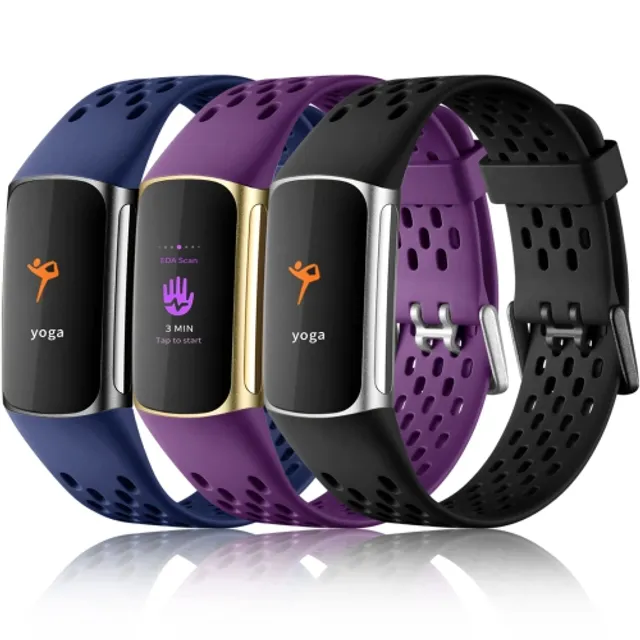 LiLuLa Bracelet pour Fitbit Charge 5 Bracelet femme, Bande en Silicone de  Remplacement Reglables Sport Accessorie Compatible pour Montre Connectée