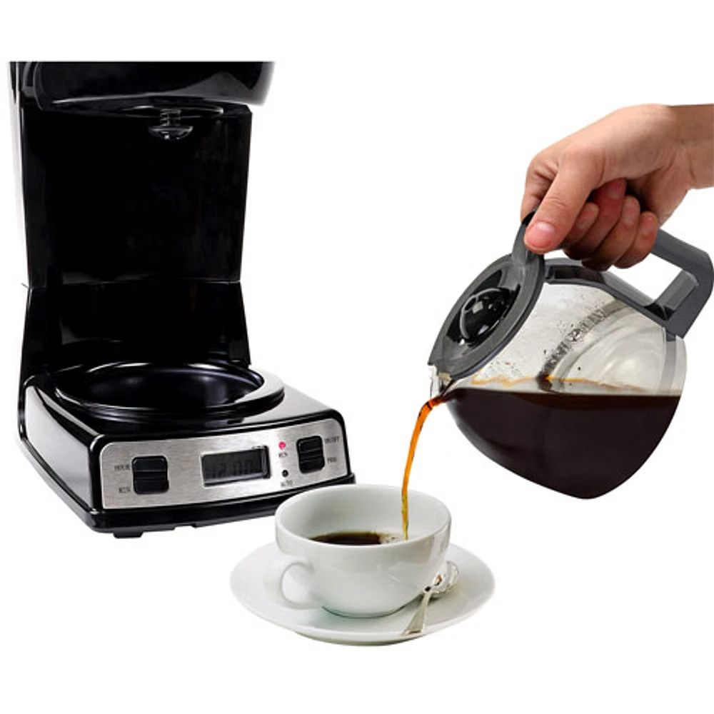 Cafetière à filtre programmable de Total Chef - 12 tasses - Noir/Argenté