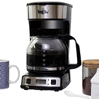 Total Chef Programmable Drip Coffee Maker - 12-Cup - Black/Silver