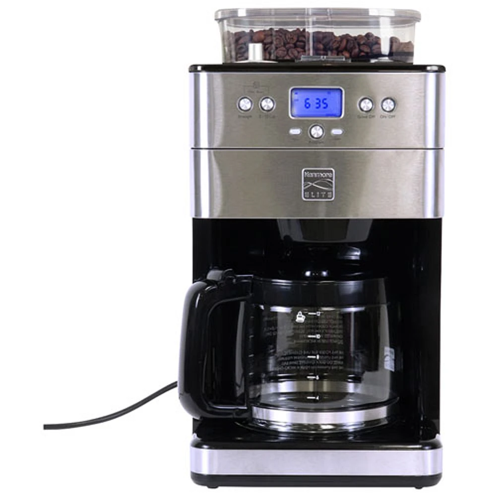 Kenmore Elite Grind & Brew Automatic Coffee Maker with Burr Grinder - 12-Cup - Stainless Steel