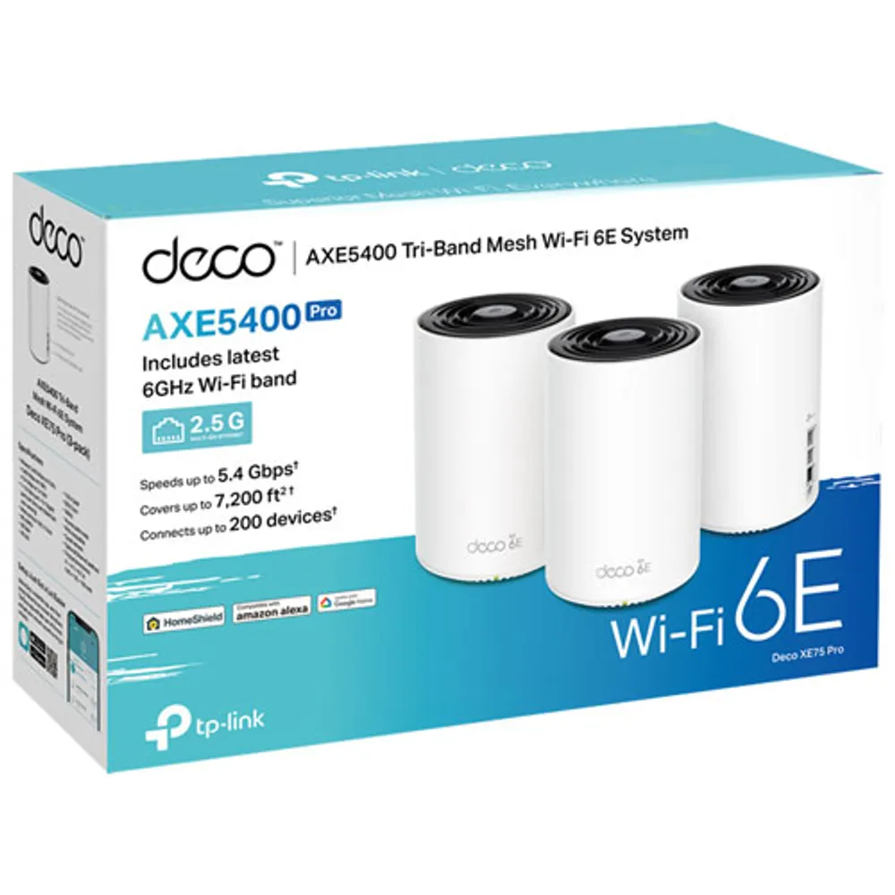 TP-Link Deco XE75 Pro AXE5400 Whole Home Mesh Wi-Fi 6E System - 3 Pack