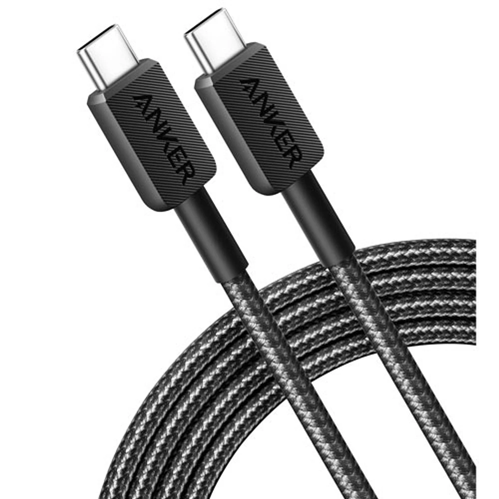 Câble USB-C à USB-C de 1,8 m (5,9 pi) 322 d'Anker (A81F6H11-5) - Noir