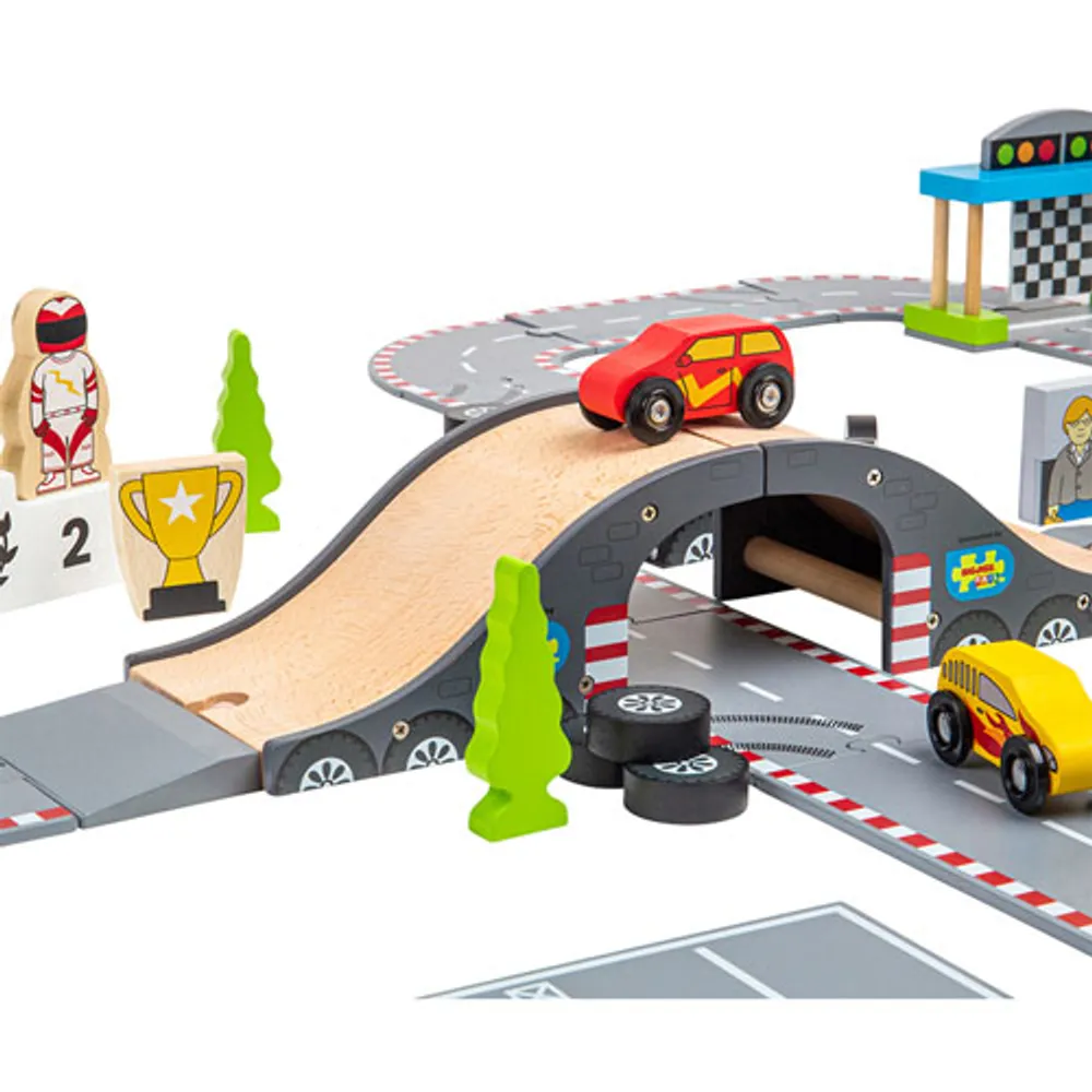 Bigjigs Toys Roadway Race Day Set