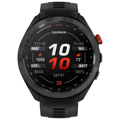 Montre intelligente Bluetooth de 47mm Approach S70 de Garmin pour le golf - Noir