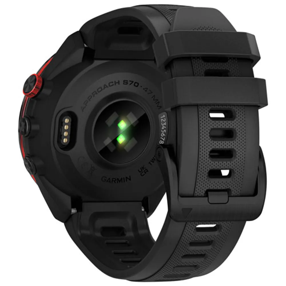 Montre intelligente Bluetooth de 47mm Approach S70 de Garmin pour le golf - Noir