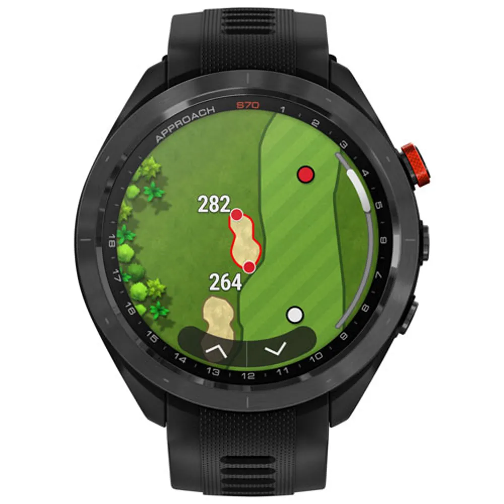 Montre intelligente Bluetooth de 47mm Approach S70 de Garmin pour le golf - Noir