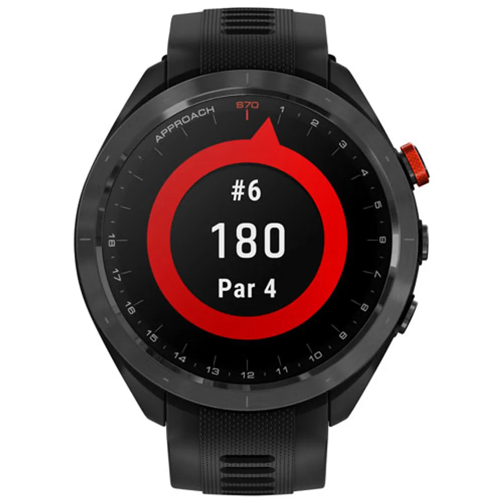 Montre intelligente Bluetooth de 47mm Approach S70 de Garmin pour le golf - Noir