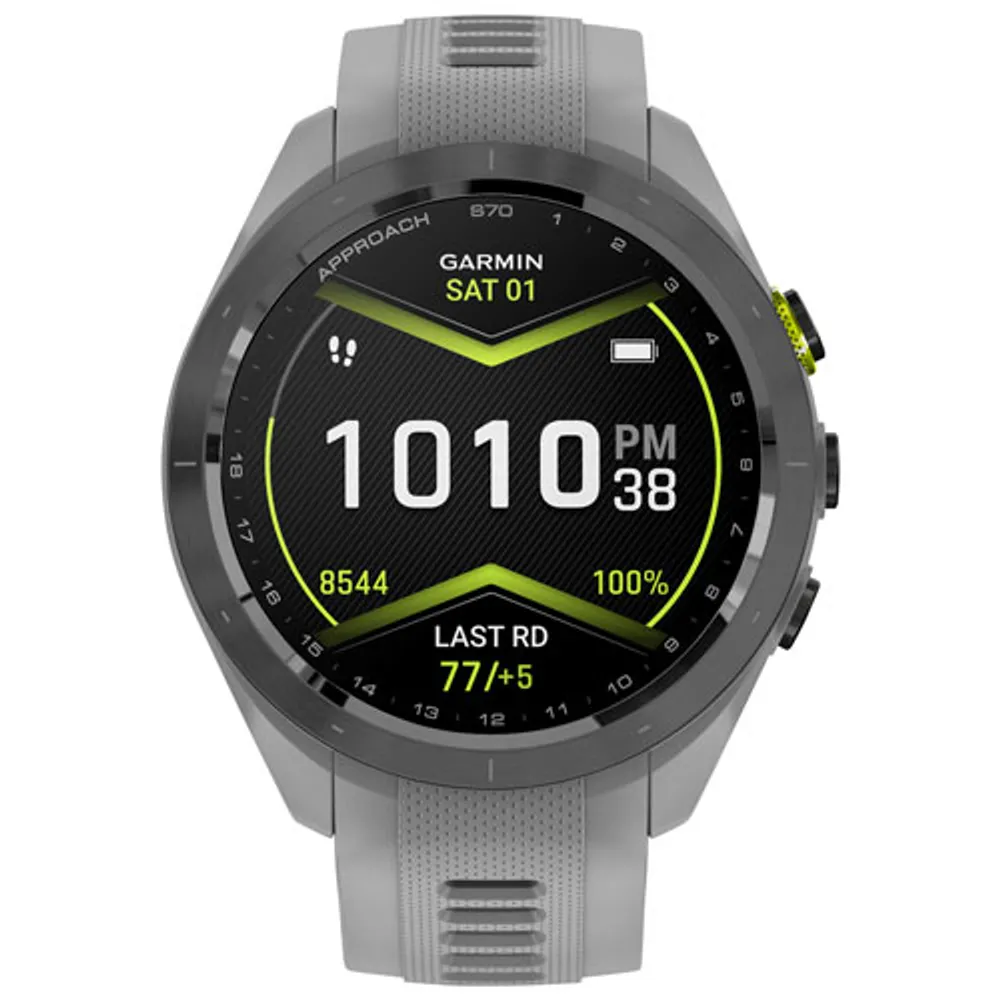 Montre intelligente GPS de 42 mm Approach S70 de Garmin pour le golf - Gris