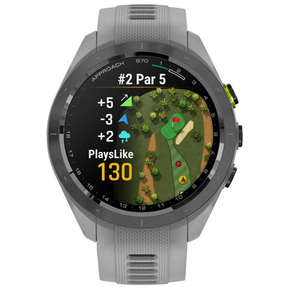 Montre intelligente GPS de 42 mm Approach S70 de Garmin pour le golf - Gris