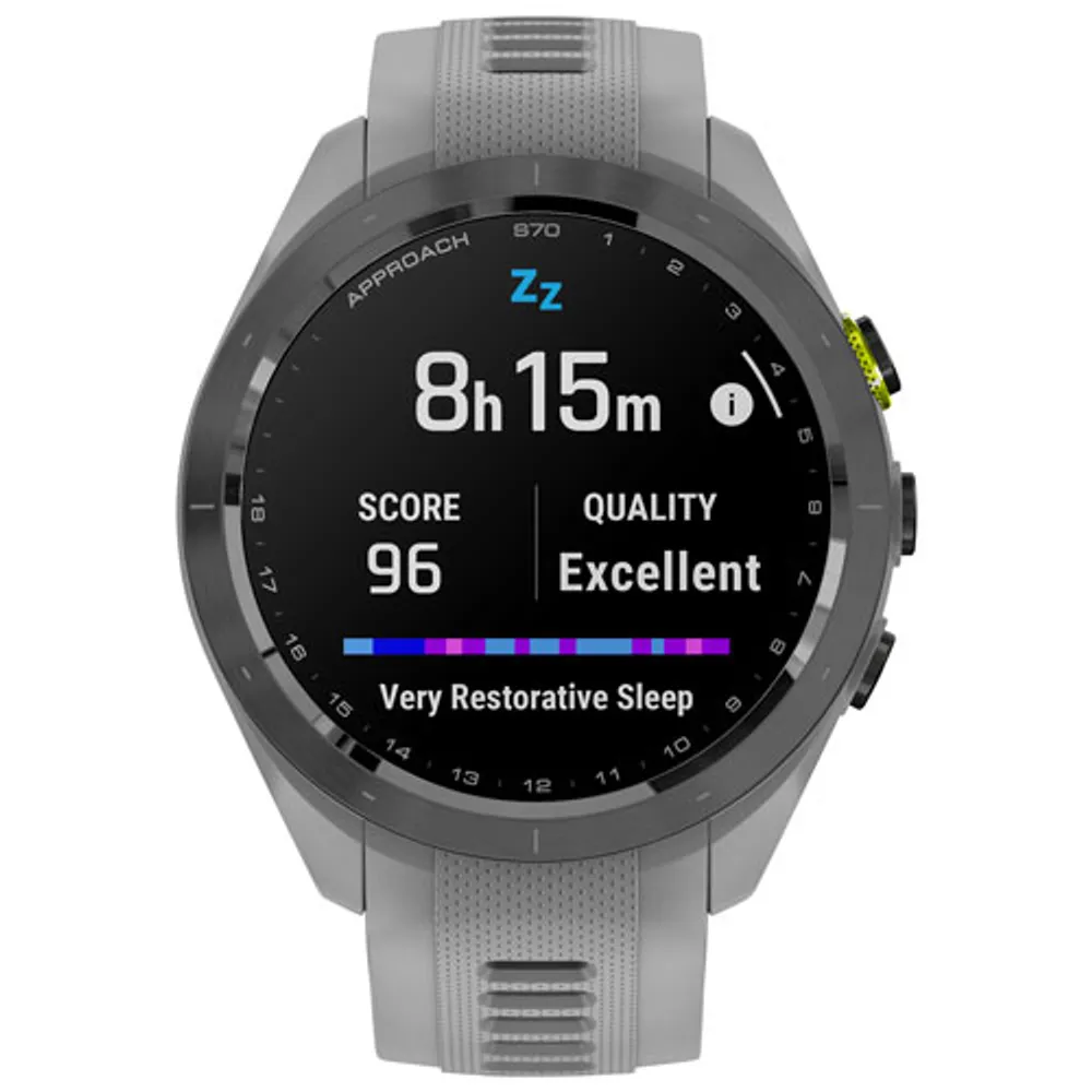 Montre intelligente GPS de 42 mm Approach S70 de Garmin pour le golf - Gris